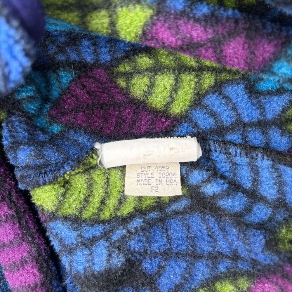 Vintage 90s Patagonia Synchilla Snap T Fleece Pullover L Leaf Print USA Made - Picture 13 of 13